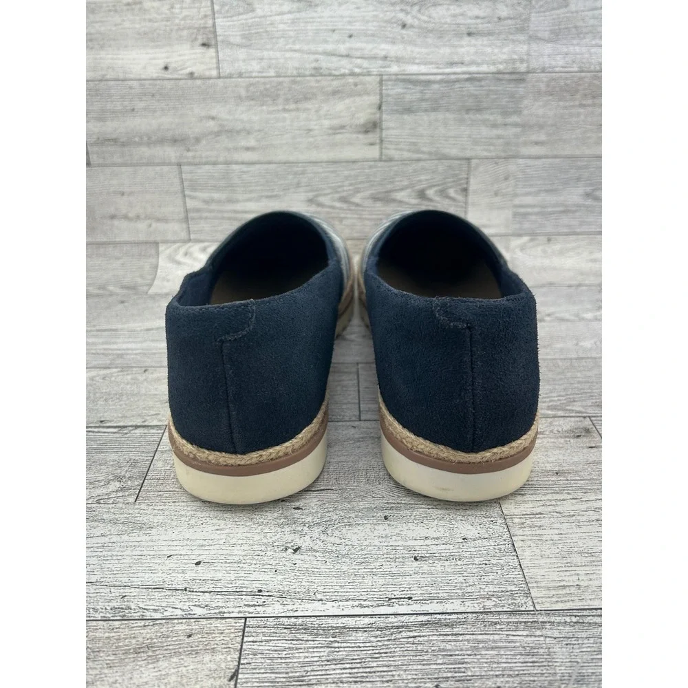 Clarks Striped Espadrille Flats Womens‎ Shoes Navy White Size 8.5